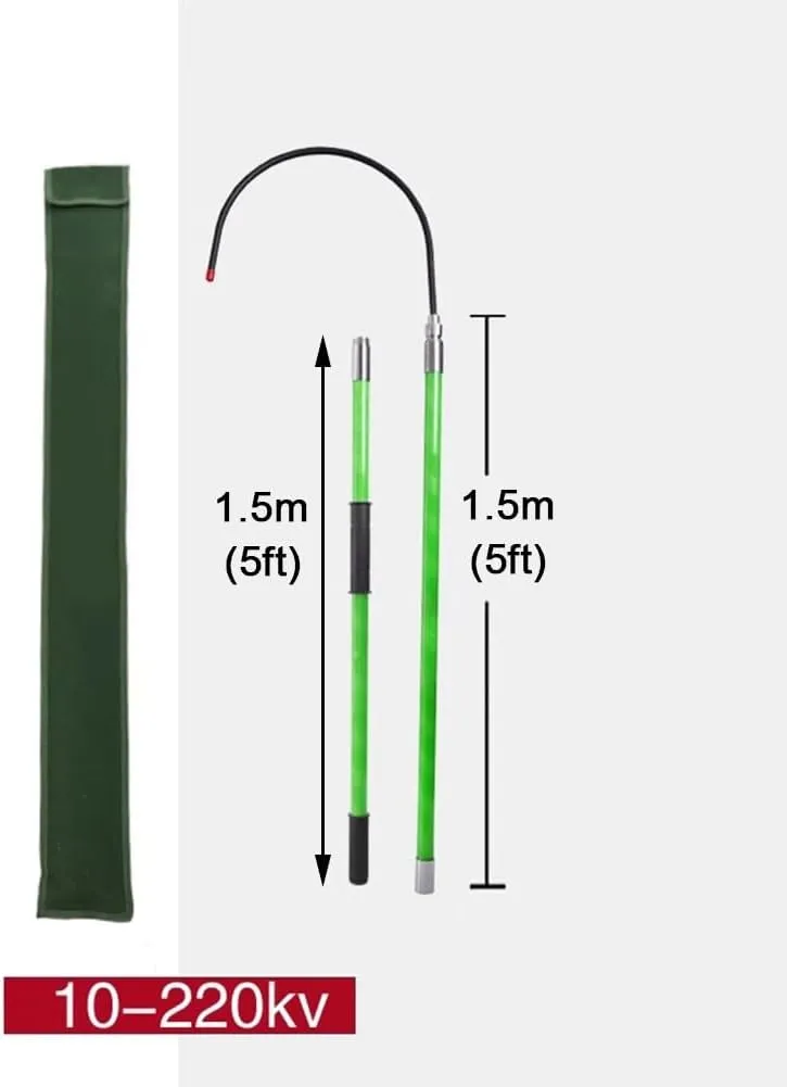 Shockproof Insulated Rescue Hook | Multi-Purpose Safety Pole & Lifesaving Tool for High Voltage, Construction, Automotive & Pool Emergencies | Detachable Arm Extension Reaching Assist(Green,3m/9.9ft)