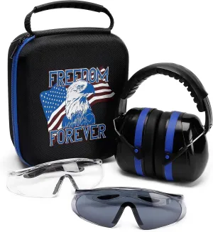 Shooting Ear Protection Earmuffs- Shooting Glasses- Hard Case-Ideal Ear Protection for Shooting Enthusiasts
