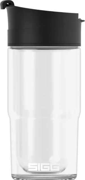 SIGG - Insulated Coffee Cup - Travel Mug Nova - Dishwasher Safe - BPA Free - Broscilate Glass - Flip Top - Black - 13 Oz