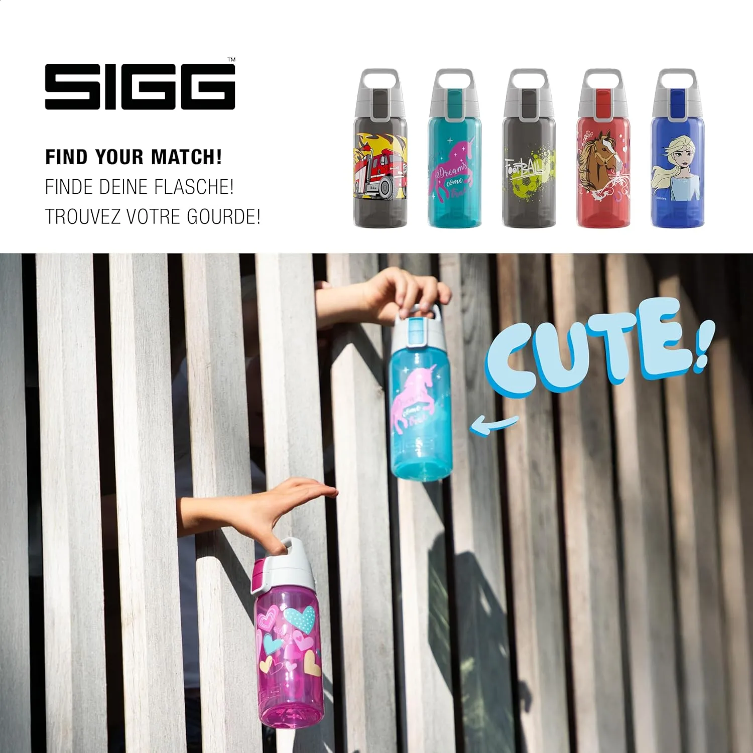 SIGG - Kids Water Bottle for School, Sports - VIVA ONE - Made in Germany - Dishwasher Safe - Carbonated Drinks - 17 Oz