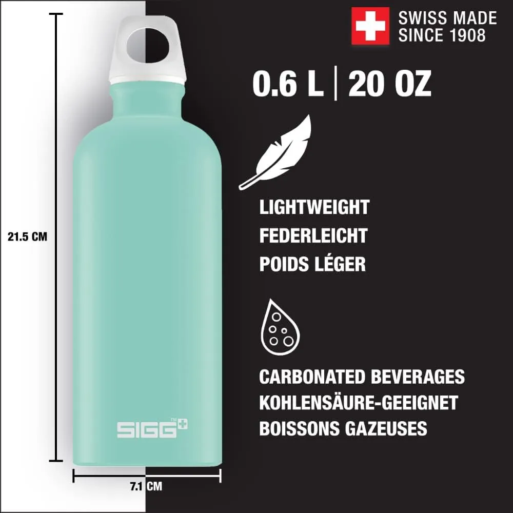 SIGG - Recycled Metal Water Bottle - Traveller - Made in Switzerland - Carbonated Drinks - BPA-Free - 20 Oz