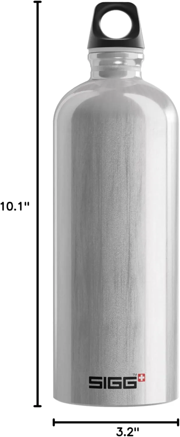 SIGG - Recycled Metal Water Bottle - Traveller - Made in Switzerland - Carbonated Drinks - BPA-Free - 34 Oz