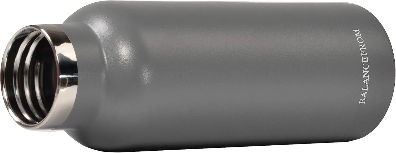 Signature Fitness Double-Wall Vacuum Insulated Stainless Steel Water Bottle, 3 Caps Included, Multiple Colors and Sizes