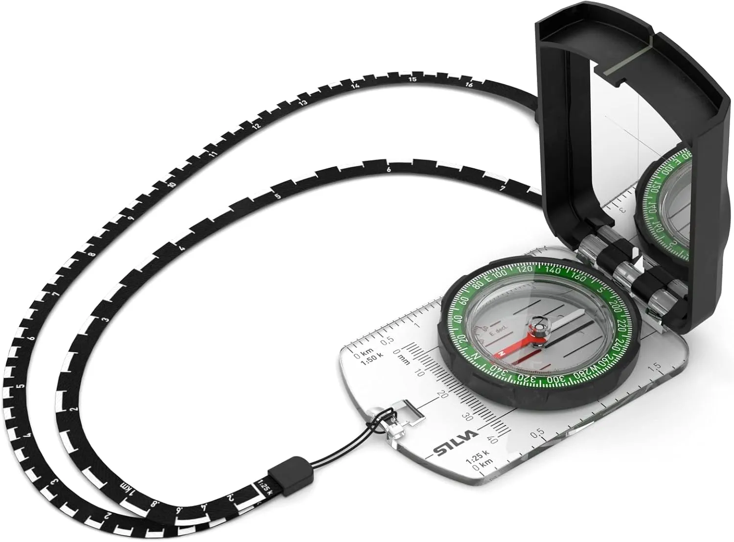 Silva Compass Navigation - Ranger S - Scale 1:25k and 1:50k - Sighting Compass to Determine Direction Over Long Distances - Mirror Rotatable Housing - for Hiking & Outdoor