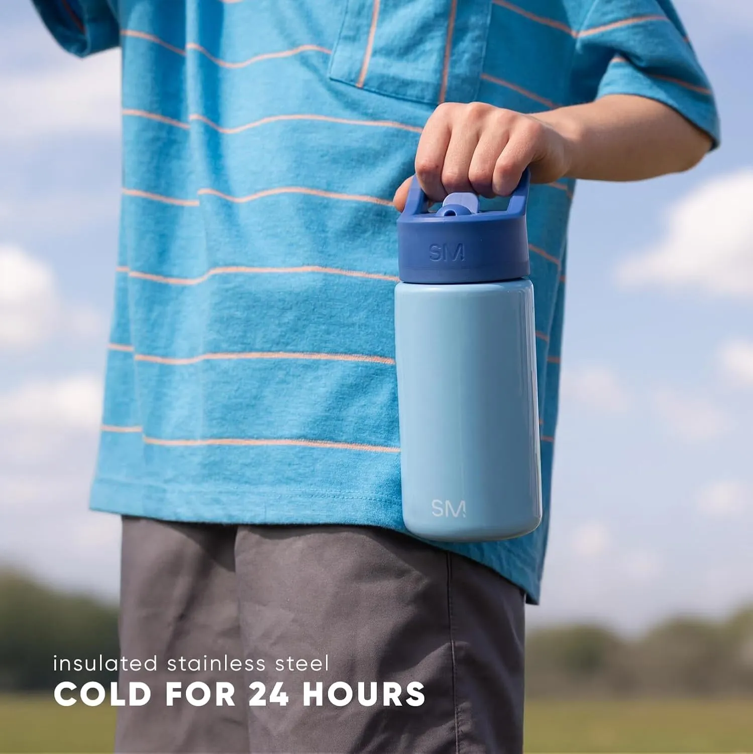 Simple Modern Kids Summit Water Bottle with Straw Lid | 18oz Stainless Steel Cup Insulated Tumbler for Toddlers, School | Rainbow Spark