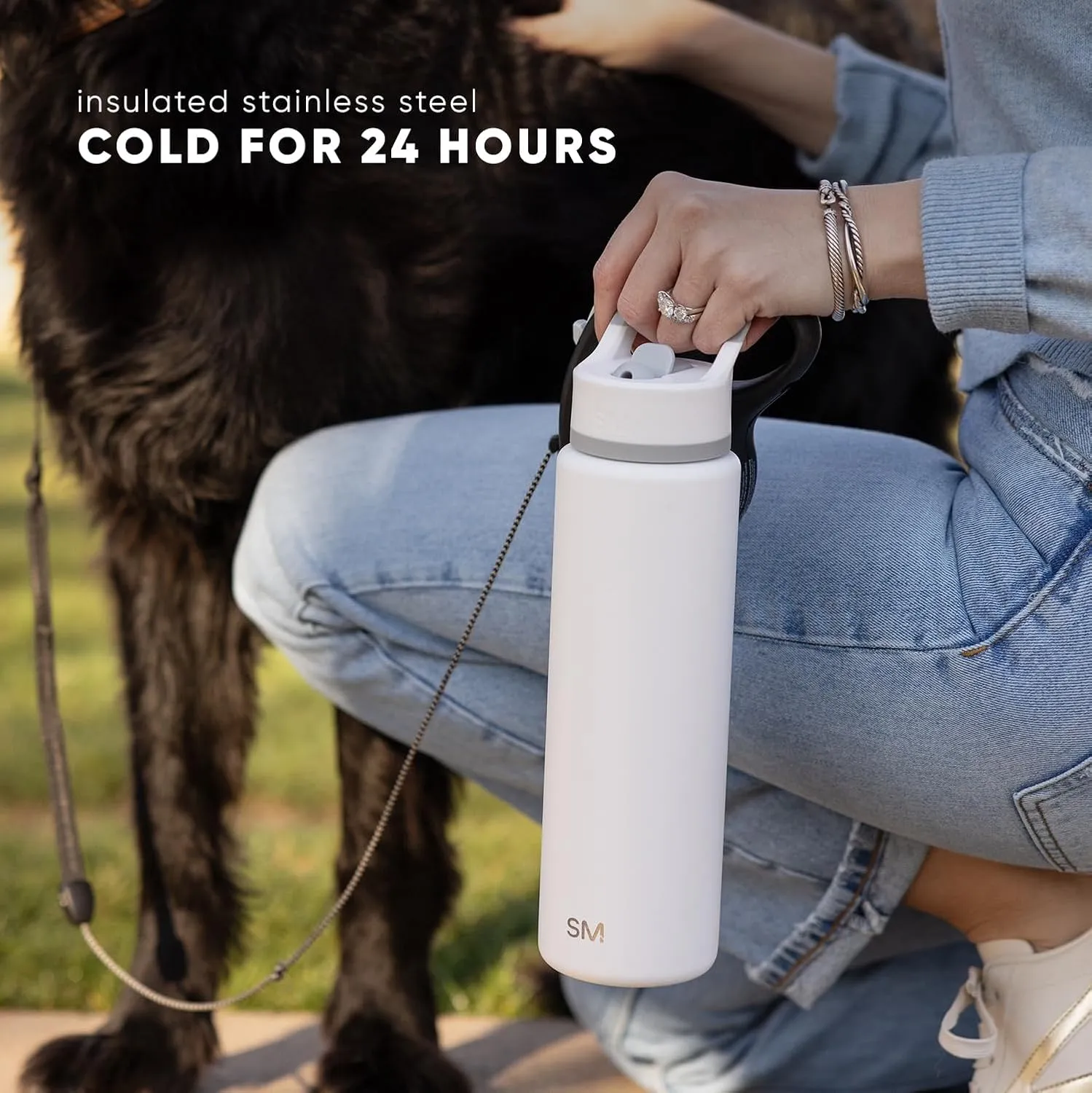 Simple Modern Water Bottle with Straw Lid | Vacuum Insulated Stainless Steel Metal Thermos | Reusable Leak Proof BPA-Free Flask for Sports Gym | Summit Collection | 30oz, Cream Checkmate