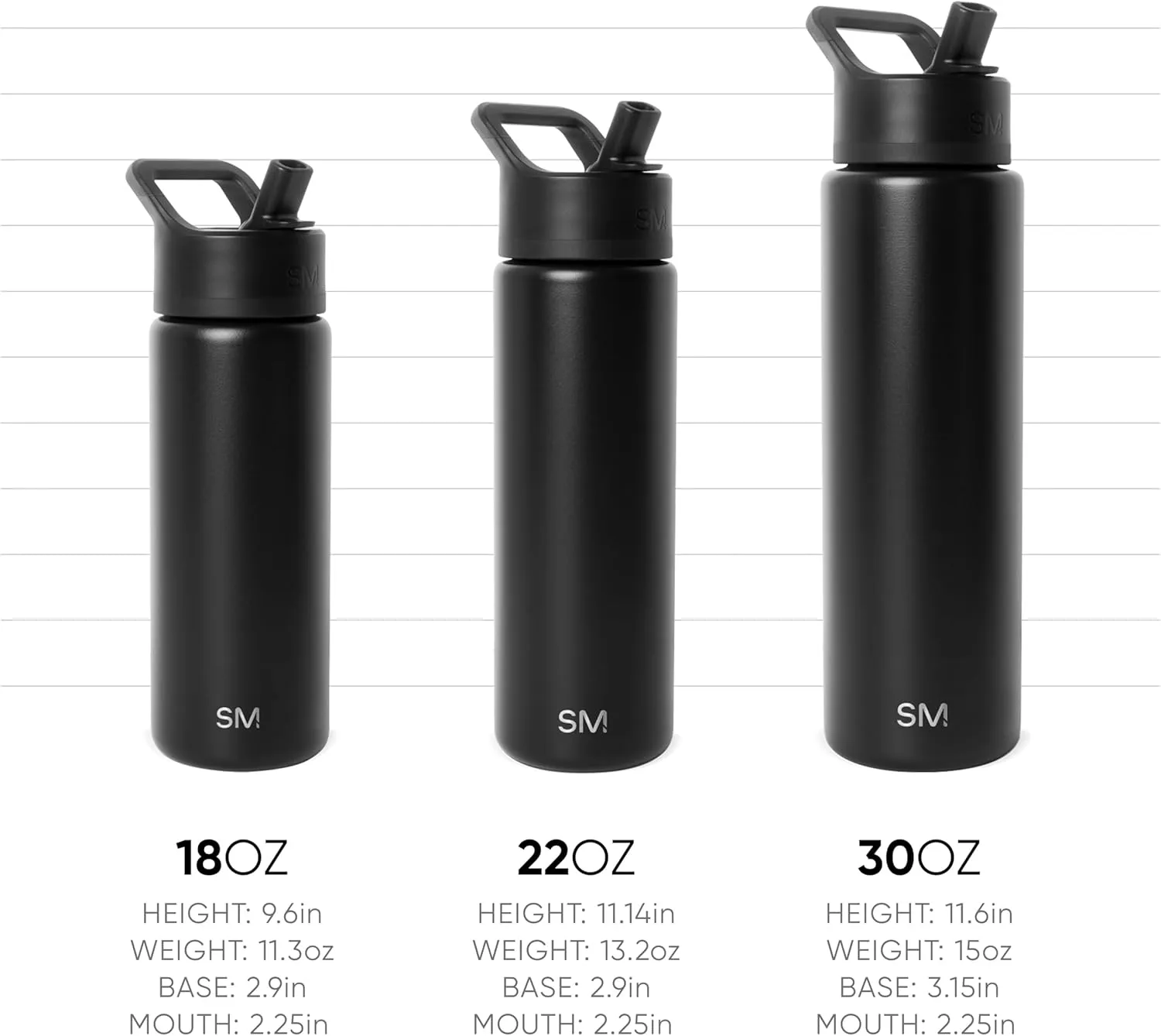 Simple Modern Water Bottle with Straw Lid | Vacuum Insulated Stainless Steel Metal Thermos | Reusable Leak Proof BPA-Free Flask for Sports Gym | Summit Collection | 30oz, Cream Checkmate