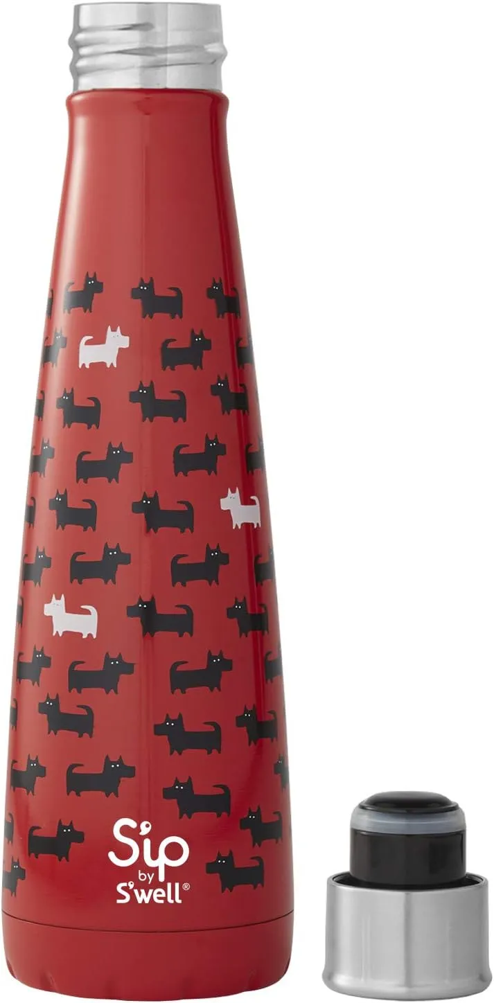 S'ip by S'well Stainless Steel Water Bottle, 15oz, Savvy Scotties