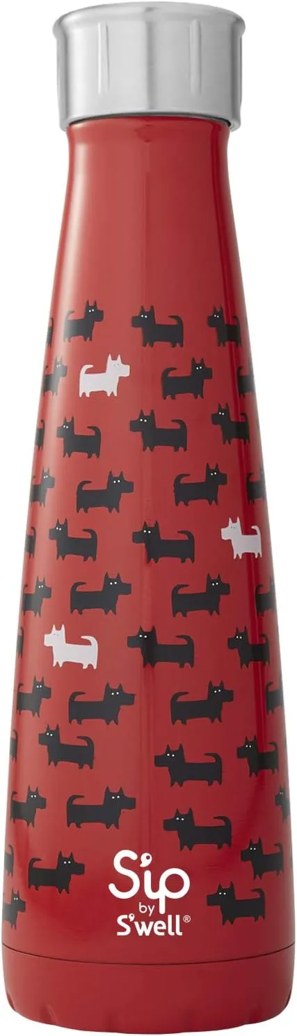 S'ip by S'well Stainless Steel Water Bottle, 15oz, Savvy Scotties