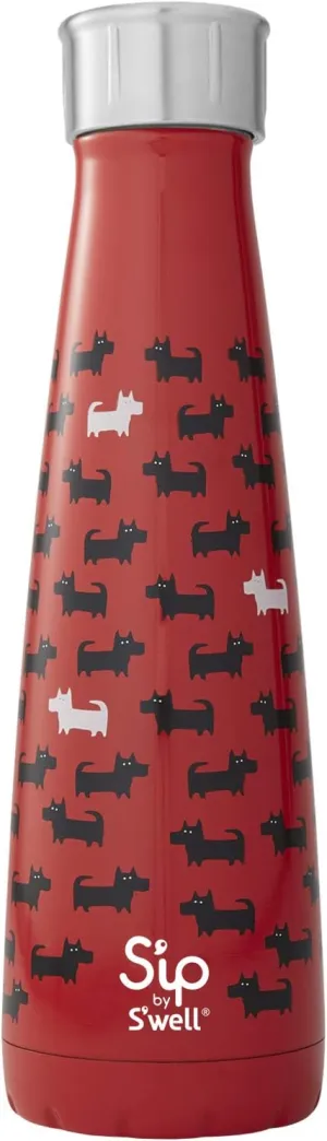 S'ip by S'well Stainless Steel Water Bottle, 15oz, Savvy Scotties