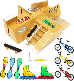 Skate Park Kit, with Interesting Accessories, Experience More Gameplay and Happiness for Kids - Ramp Parts for Fingerboard Skate Park Ultimate Parks Training Props