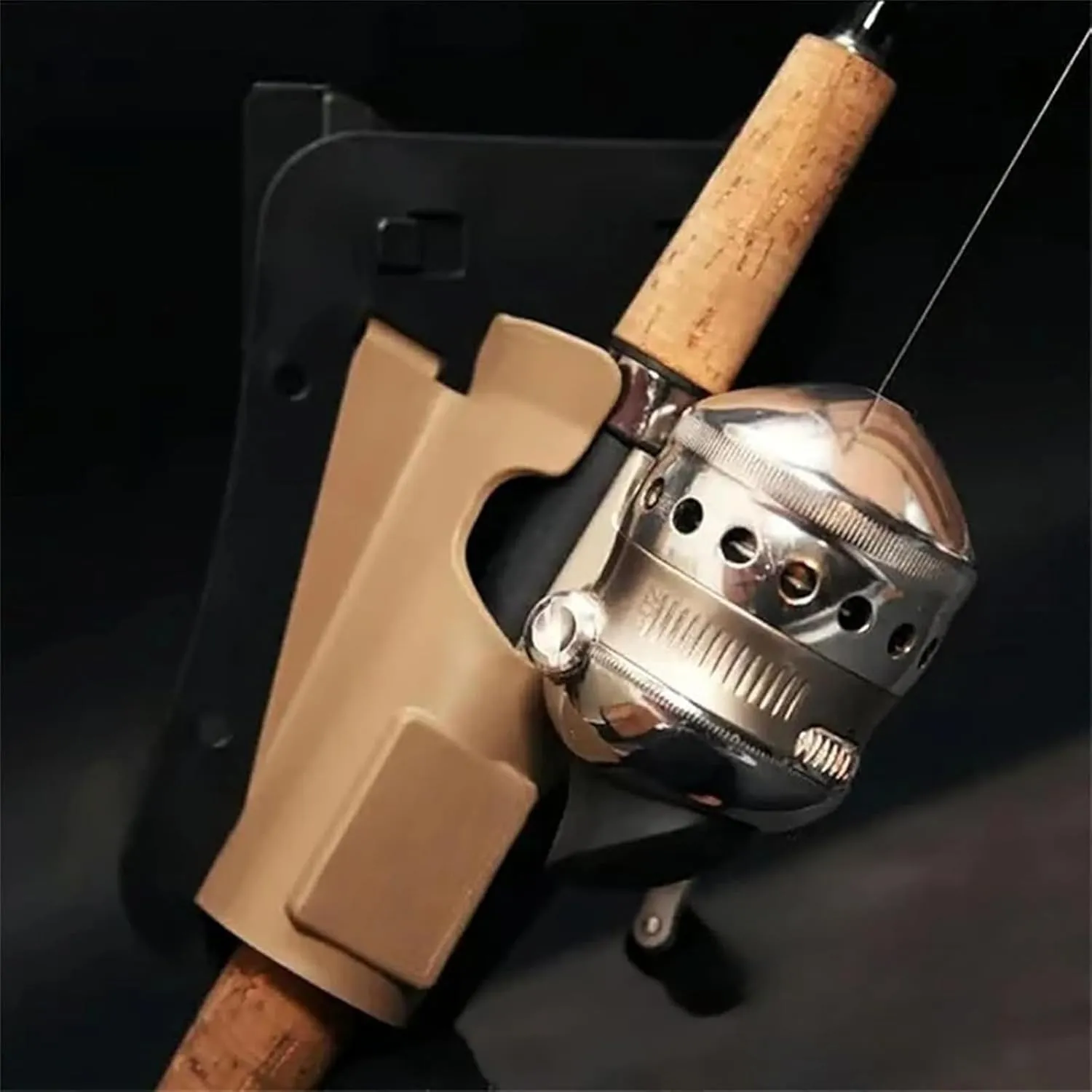 Slide in Fishing Rod Butt Holster, Hands-Free Rod Holder for Fly & Bank Fishing, Quick Draw Waist Belt Inserte Pole Gear, Durable Adjustable Portable Fish Pole Holster with Pocket