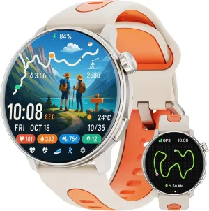Smart Watch for Men Women GPS, 1.43'' AMOLED Smartwatch with Compass/Barometer/Altimeter 100  Sports Fitness Tracker with Health Monitor for Android iOS 3ATM Waterproof Answer/Make Call