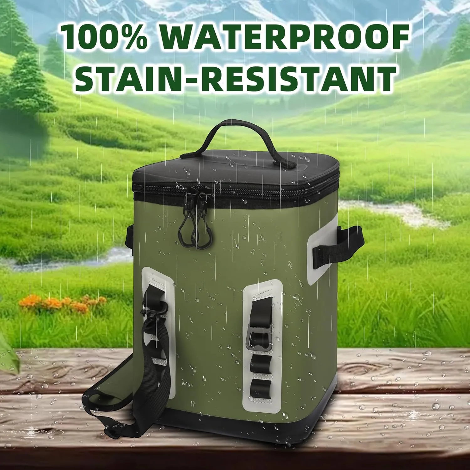 Soft Cooler 6Can to 28Can, Portable/Single Shoulder/Backpack Ice Chest Box, Dry & Wet Compartment Design, Built-in Bottle Opener, Suitable for Lunch, Beach, Travel, Camping
