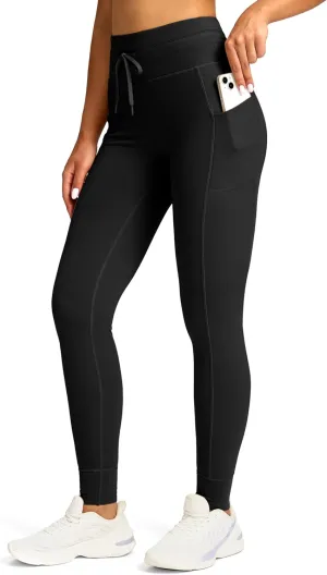 Soothfeel Women's High Waisted Fleece Lined Leggings Pants with Pockets Thermal Warm Winter Ski Hiking Running Workout Pants