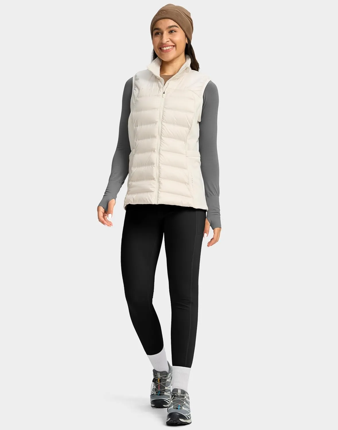 Soothfeel Women's High Waisted Fleece Lined Leggings Pants with Pockets Thermal Warm Winter Ski Hiking Running Workout Pants