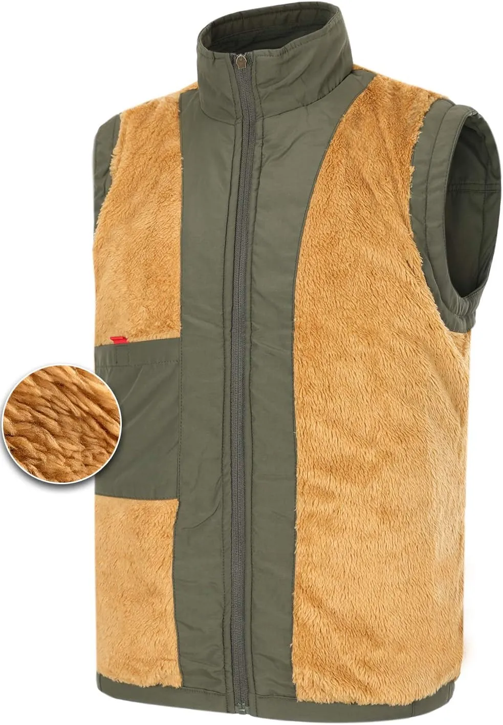 Spanye Men Outdoor Padded Puffer Vest Thick Warm Multi-Pocket Photography Fishing Jacket