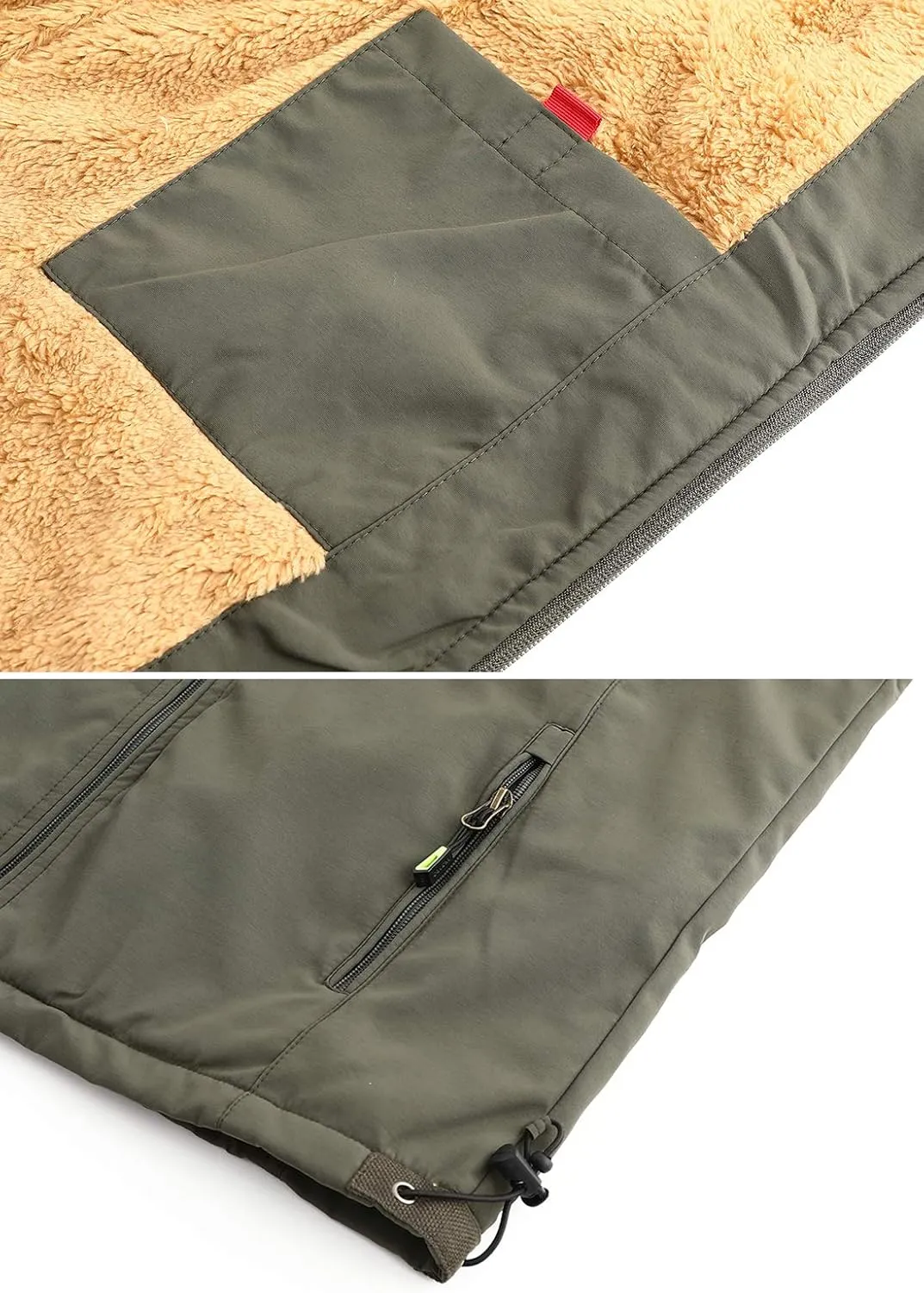 Spanye Men Outdoor Padded Puffer Vest Thick Warm Multi-Pocket Photography Fishing Jacket