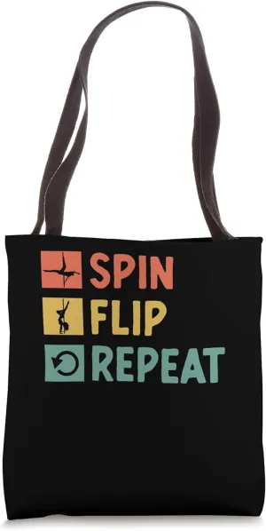 Spin Flip Repeat Poledance Dancer Pole Dancing Dance Tote Bag