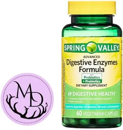 Spring Valley Advanced Digestive Enzymes with Probiotics and Prebiotics, 60 Capsules