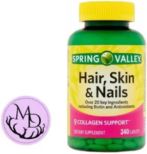 Spring Valley Hair, Skin and Nails Vitamins, 240 Count Caplets