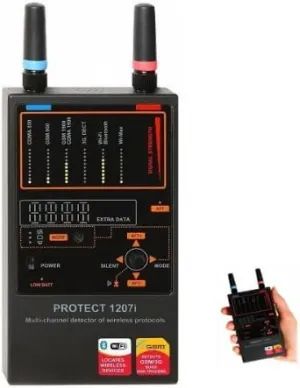 Spysonic Professional Grade Multi-Channel RF Bug Detector DD1207 for Wireless Protocols