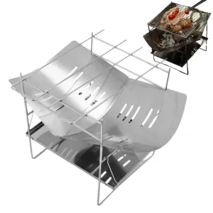 Stainless Steel Camping Wood Stove with Ignition Device for Outdoor Activities
