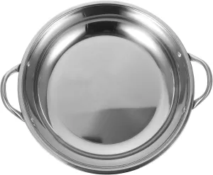 Stainless Steel Cooking Pot with Double Handles Heat-Resistant Pan for Seafood Hot Pot and Spicy Cooking Flat Bottom Design
