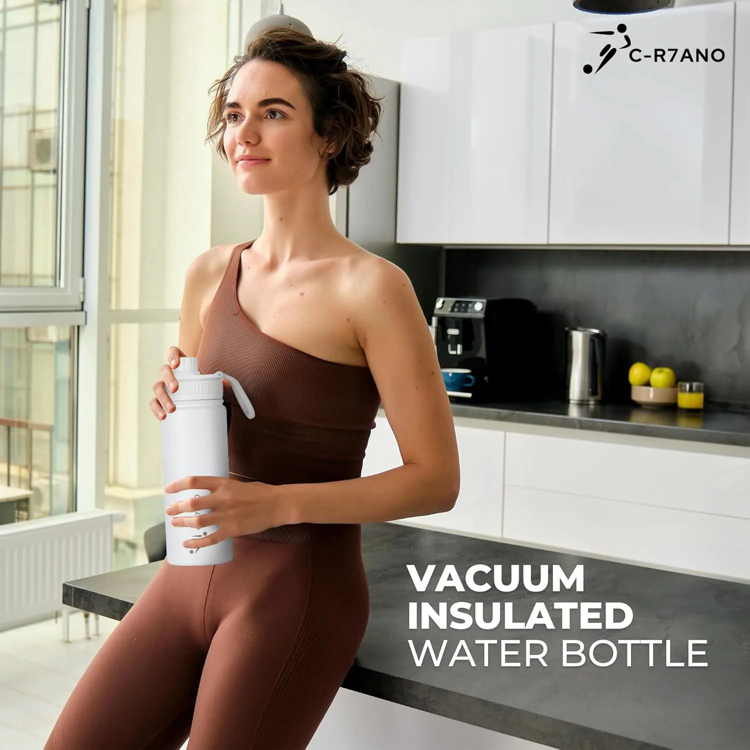 Stainless Steel Insulated Water Bottle with 2 Lids (Straw & Spout) – Double-Walled Vacuum Flask for Sports, Hiking & Travel – Leak-Proof & BPA-Free