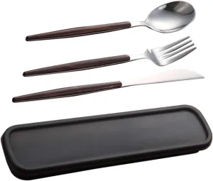 Stainless Steel Tableware Set 4pcs Cutlery Western Style Fork Spoon Portable Dinnerware for Outdoor Activities