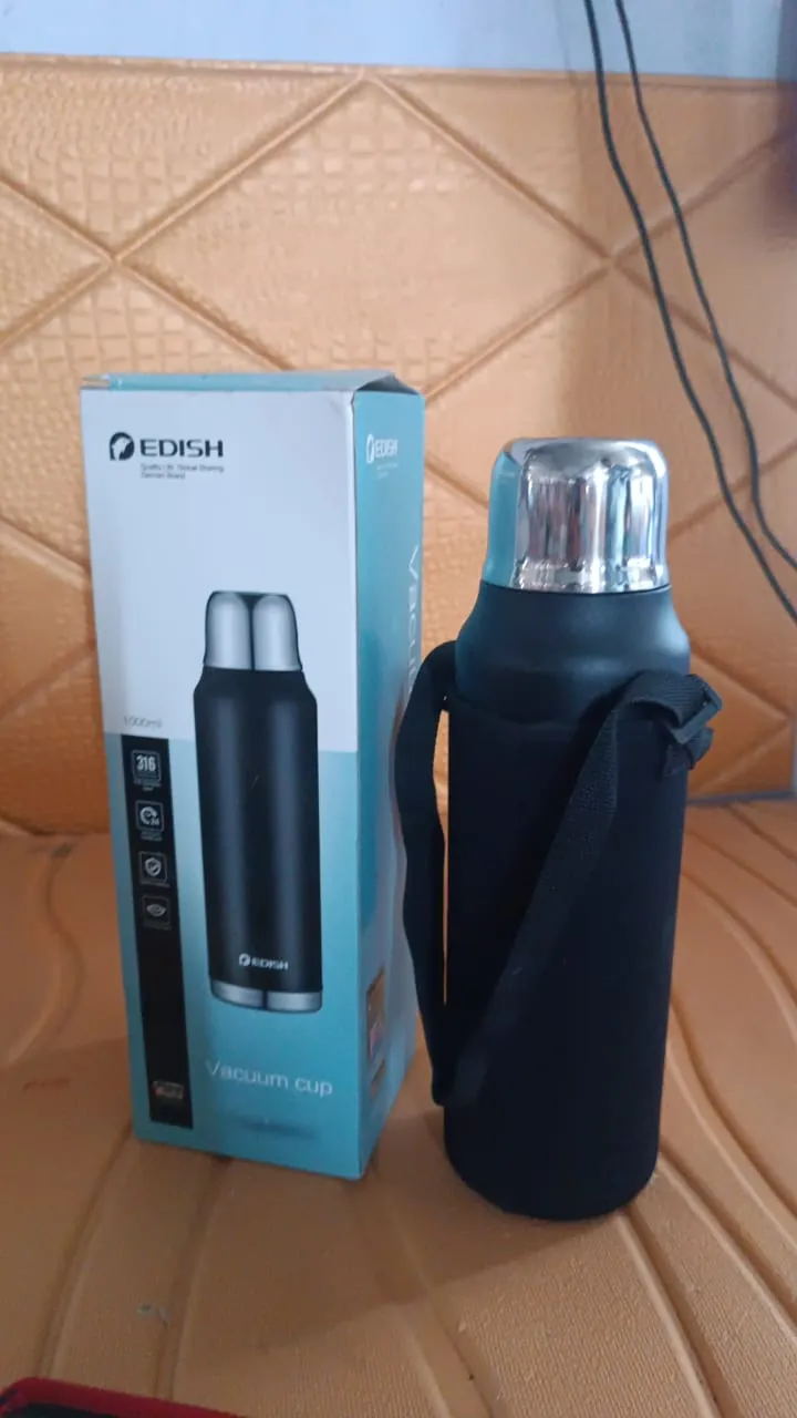 Stainless Steel Vacuum Water Bottle   Hot  Cold Insulated Flask (1000 Ml Approx)