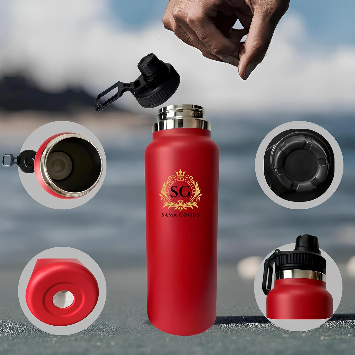 Stainless Steel Water Bottle | Leakproof, Durable & BPA-Free | Double-Wall Insulation for Hot & Cold Drinks | Wide Mouth, Perfect for Travel & Workouts