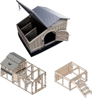 Standard Chicken Coop with Stand and Stairs & Run