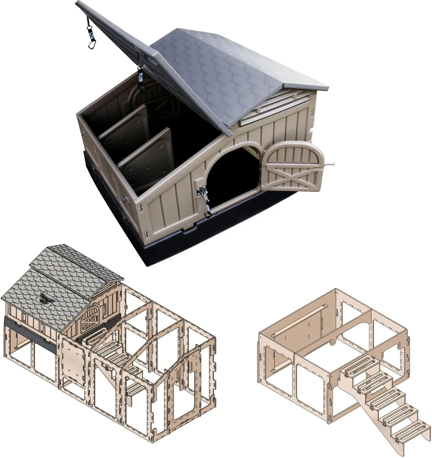 Standard Chicken Coop with Stand and Stairs & Run