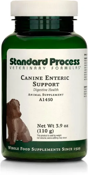 Standard Process Canine Enteric Support - Digestive System Support for Dogs - Nutritional Dog Supplement for Gut Health - Canine Supplement Formula to Aid Healthy Digestion - 110 g