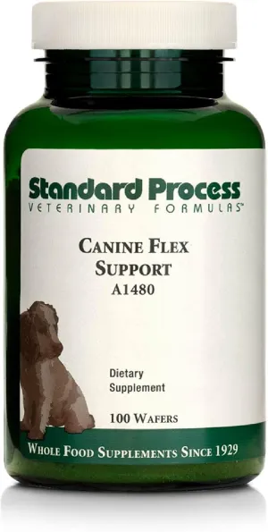 Standard Process Inc. Canine Flex Support - Joint & Immune Health Supplement for Dogs - Chewable Wafers for Healthy Joint Function Support - Nutritional Whole-Food Based Supplement - 100 wafers