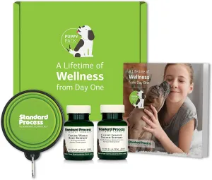 Standard Process Puppy Pack - Canine Immune & Whole-Body Support Powder Supplements - Puppy Support Kit with Canine Whole Body Support & Canine Immune System Support - Includes Collapsible Water Bowl