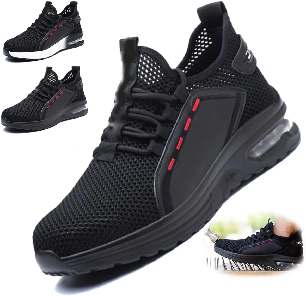 Steel Toe Indestructible Shoes Men Women Lightweight Puncture Resistant Safety Work Shoes Sneakers for Construction Working Breathable