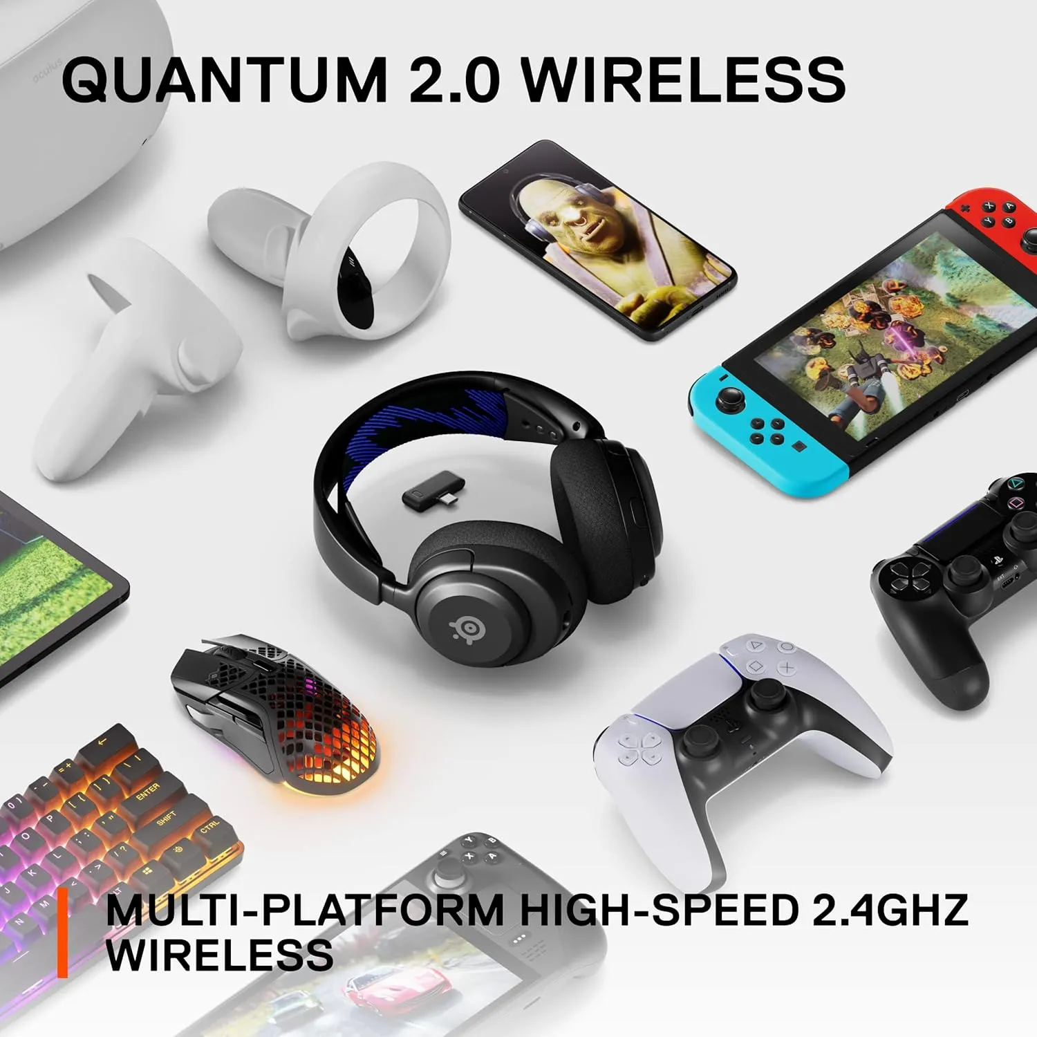 SteelSeries Arctis Nova 4P Wireless Multi-Platform Gaming Headset — 360° Spatial Audio — 2.4GHz High-Speed Wireless — 36 Hr Battery — USB-C — Gen 2 Mic — PlayStation, PC, PSVR 2, Switch