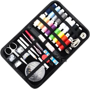 STOBOK Portable 68pcs Sewing Kit Bag Needlework Storage Pouch Sealed Fashion Design Easy to Carry for Home Travel