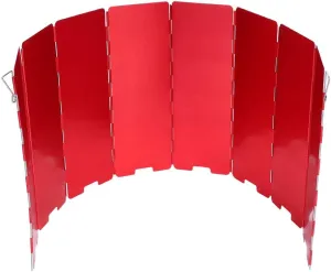 Stove Windscreen, Camping Stove Windscreen, 8 Plates Folding Outdoor Stove Windscreen, Aluminum Folding Portable Camping Stove Windscreen, with Carry Bag for Camping Hiking Picnic (Red)