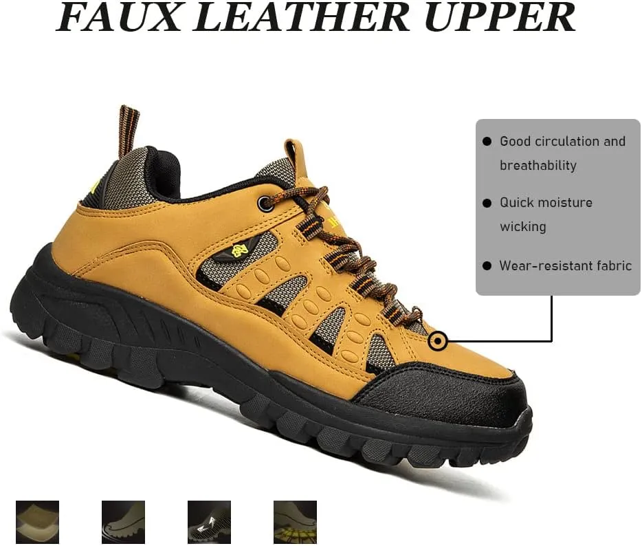 Succttssful Mens Hiking Shoes Waterproof Lightweight Outdoor Low-Top Climbing Shoes for Trekking Training Mountaineer Camping Trail