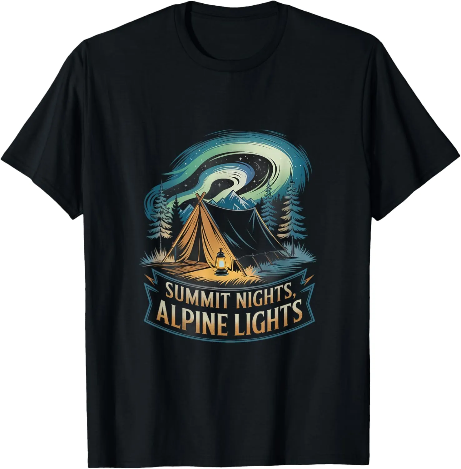 Summit Nights Alpine Lights Alpine Camping T-Shirt