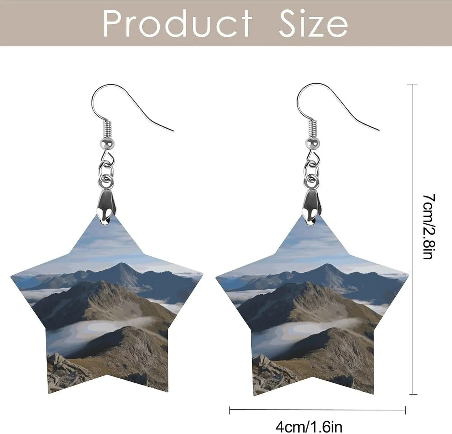 Summits And Ridges Wooden Earrings Jewelry Gifts, Lightweight Vintage Natural Wood Pendants Classic Artistic Wooden Earring Hooks for Women