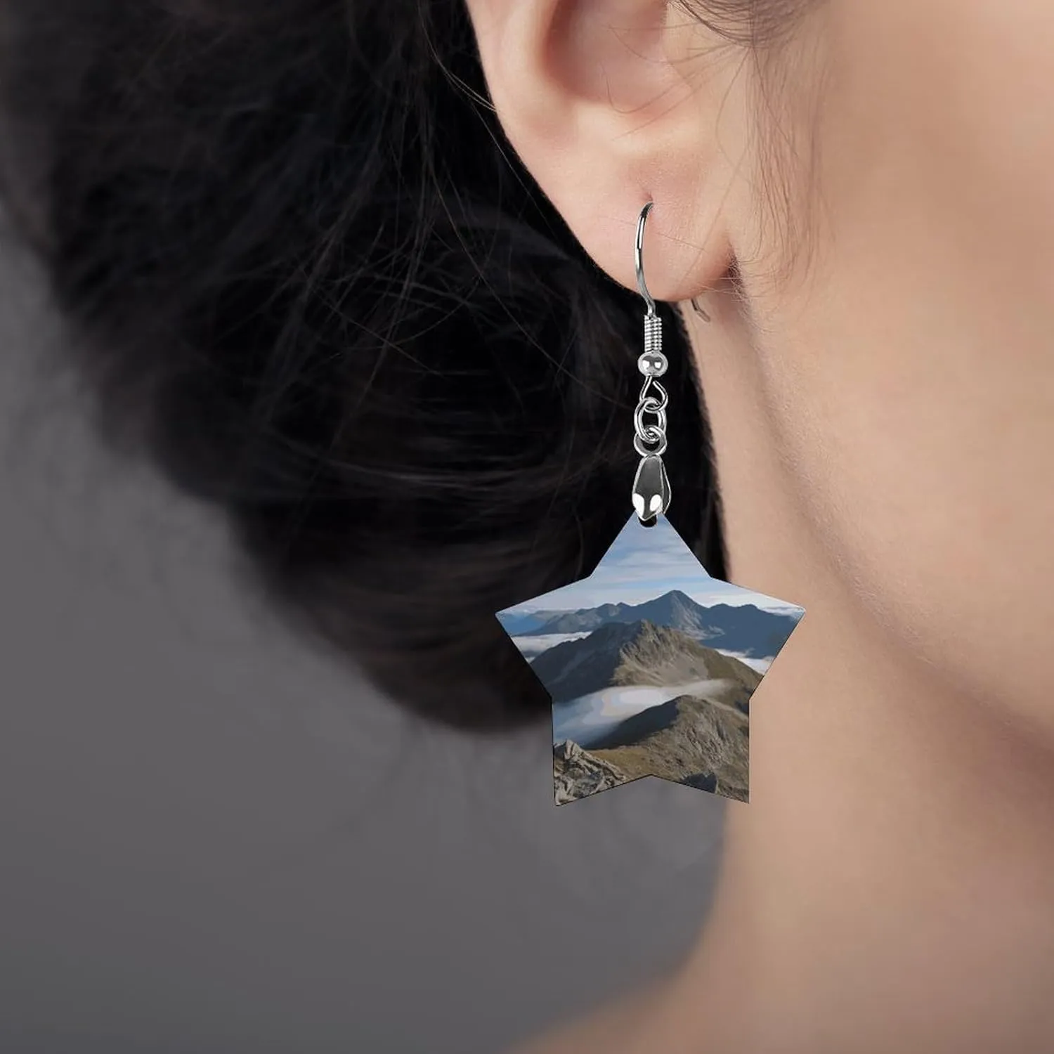 Summits And Ridges Wooden Earrings Jewelry Gifts, Lightweight Vintage Natural Wood Pendants Classic Artistic Wooden Earring Hooks for Women