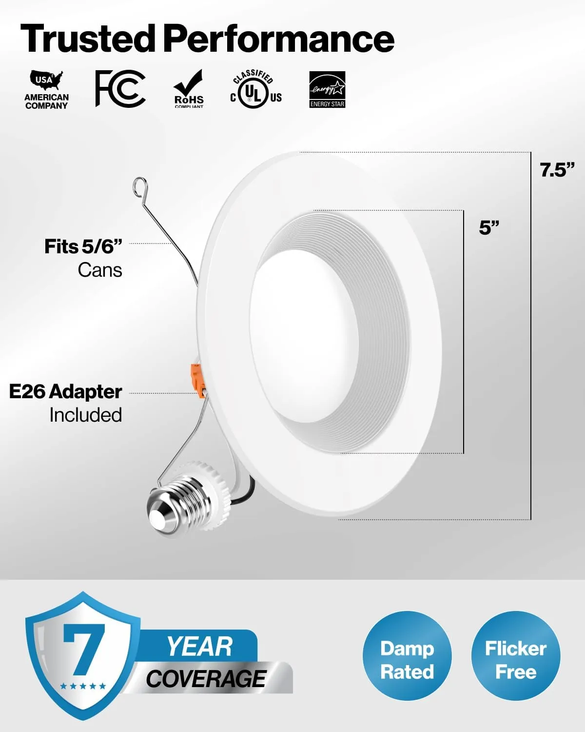 Sunco 12 Pack LED Recessed Lighting 6 Inch, LED Can Lights Retrofit Lighting Downlight, 965 LM, 4000K Cool White, Dimmable, Baffle Trim, 13W=120W, 50000 Lifetime Hours, Damp Rated UL.