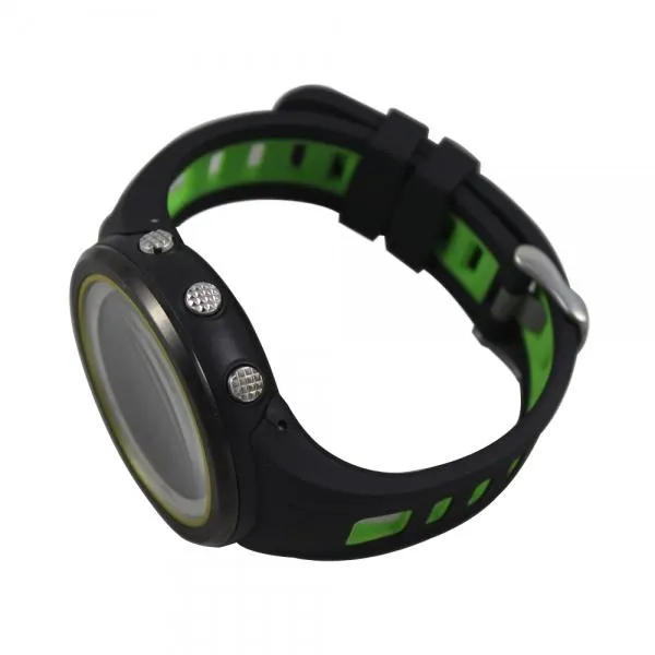 SUNROAD 5ATM Waterproof Digital Sports Watch with Altimeter Barometer Compass Pedometer Thermometer Green Black & Silver Edge
