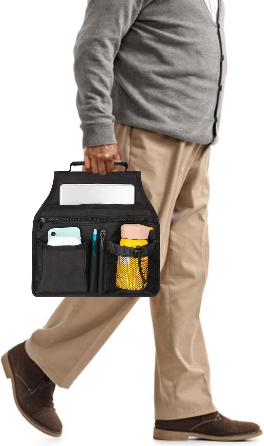 supregear Side Walker Bag, Walker Accessories Bag w/Cup Holder, Folding Walker Basket Waterproof Walker Organizer Caddy Pouch for Most Walker with Side Bar for Seniors, Elderly, Double Sided