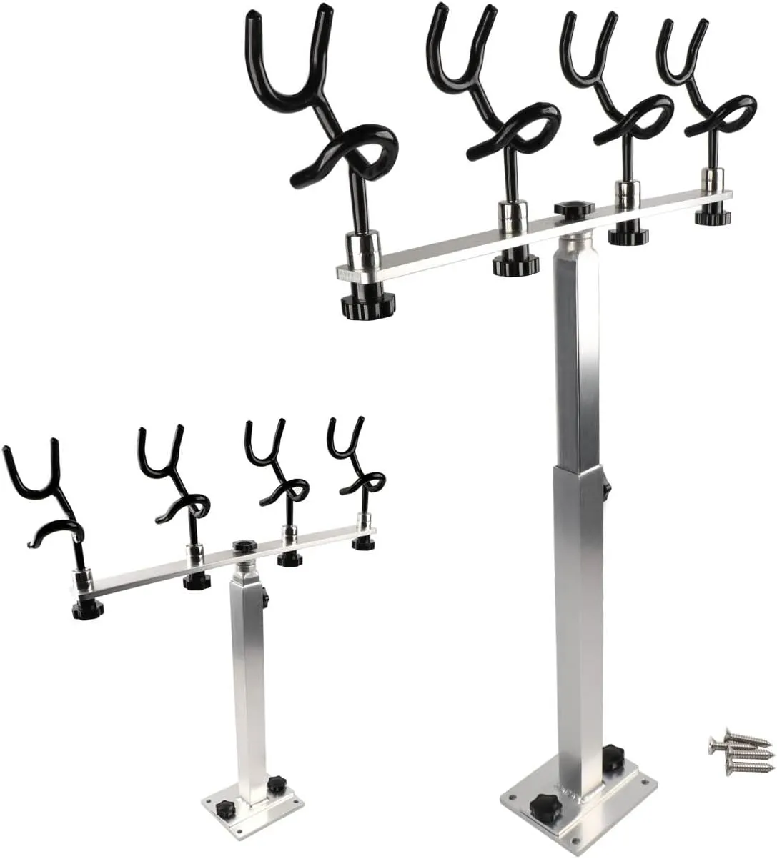 Sure Grip Aluminum Boat Rod Holder PVC Coated Steel Wire Fishing Pole Holder with Adjustable Height and 360 Degree Rotation