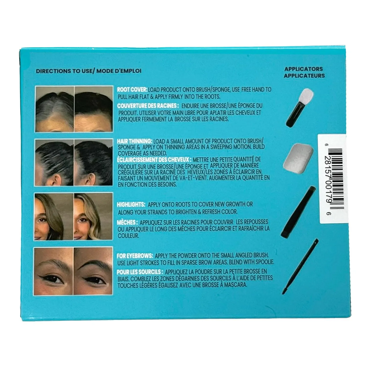 SURETHIK 4-in-1 Premium Hairline Powder Kit - Conceal Thinning Hair, Root Touch-Up, Highlight Refresher & Eyebrow Enhancer for Men and Women (Ash Brown)